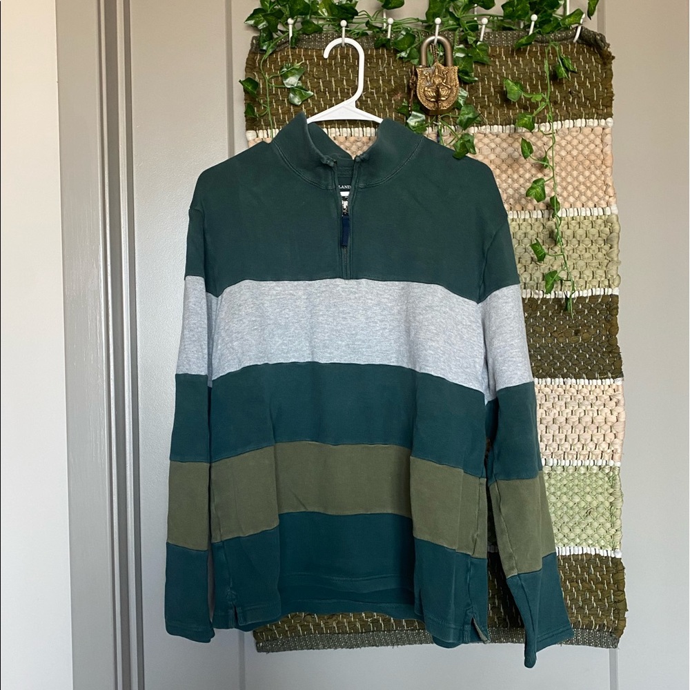 Lands End LG sweater quarter zip